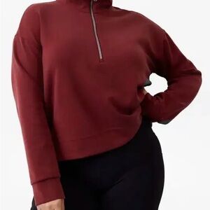 Athleta Seasoft Redwood quarter-Zip Pullover medium M great condition